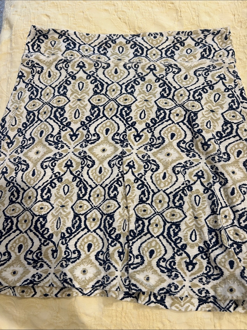 fresh produce Navy and Cream Printed Skirt XS